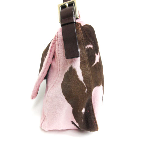 フェンディ FENDI マンマバケット ハラコ ショルダーバッグ ピンク 