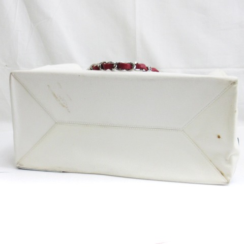 CHANEL No.5 チョコバー チェーン ハンドバッグ ココマーク ホワイト