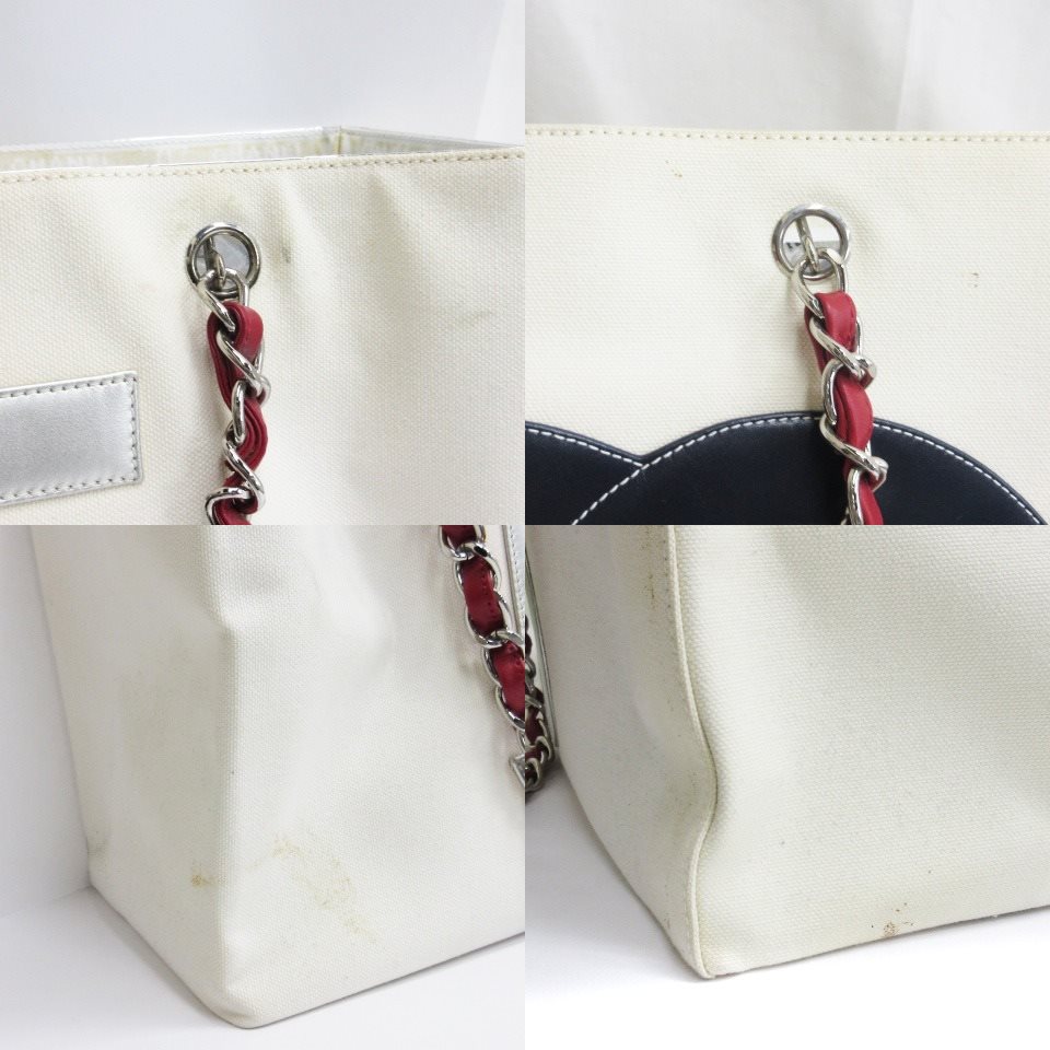 CHANEL No.5 チョコバー チェーン ハンドバッグ ココマーク ホワイト