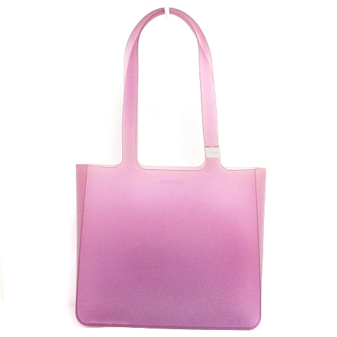 シャネル CHANEL ラバー トートバッグ ハンド ロゴ イタリア製 ピンク  