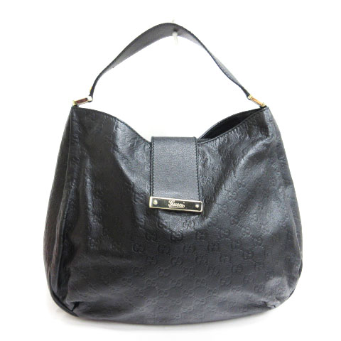 グッチ GUCCI シマ GG柄 レザー ショルダーバッグ 211933 ブラック  