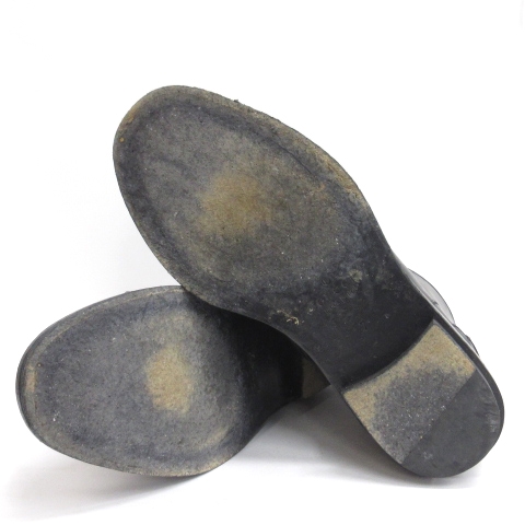 グッチ GUCCI レースアップ ブーツ サイドジップ レザー イタリア製