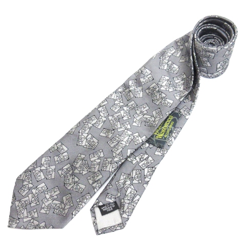 Vivienne Westwood シルクネクタイ オーブ柄 ネイビー 新品同様 タグ付