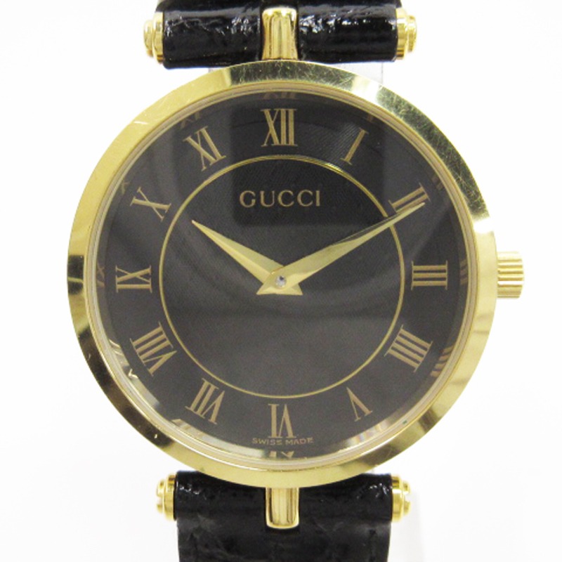 GUCCI グッチ QZ 箱付きスクエア 1500L黒文字盤 レディース