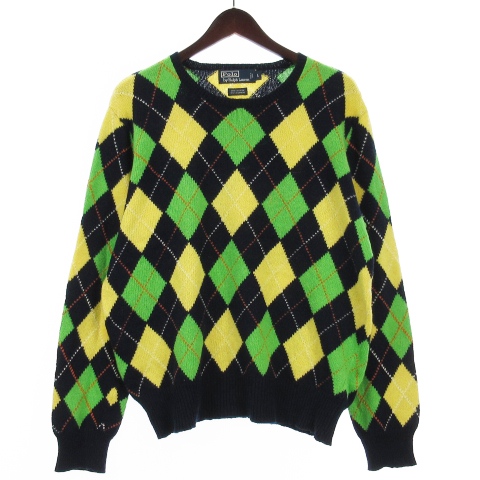 Polo by Ralph Lauren アーガイルニット ウール　ボルドーL1 古着 ラルフローレン Ralph Lauren POLO by Ralph Lauren アーガイル柄