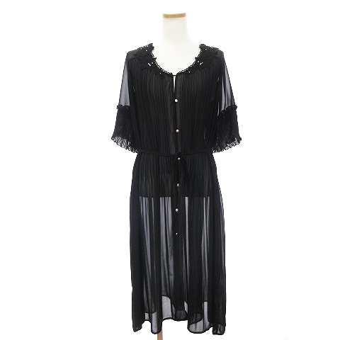アクシーズファム axes femme 美品 シアー ロング ワンピース 半袖 