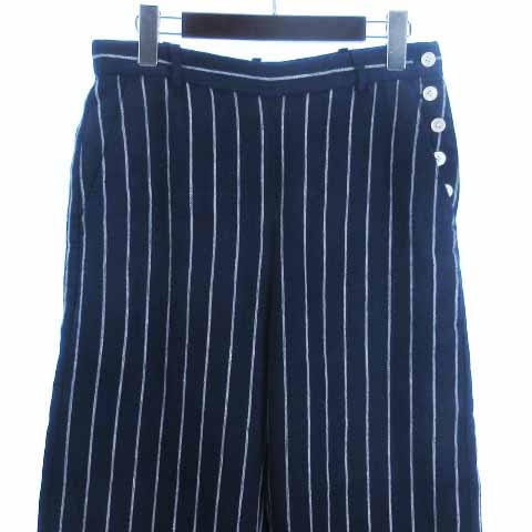 新品未使用タグ付き ポロラルフローレン リネン ストライプ スラックス パンツ ポロ ラルフローレン POLO RALPH LAUREN ワイド パンツ リネン