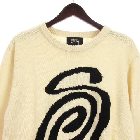 ステューシー STUSSY CURLY S SWEATER ニット セーター アイボリー系 L 