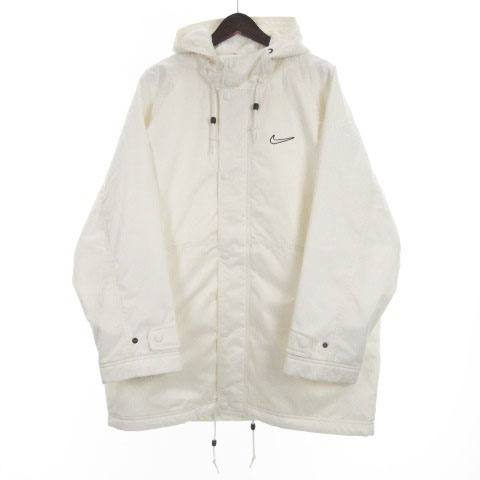 ナイキ NIKE ナイロン ジャケット 裏起毛 フード ホワイト M 240119E 