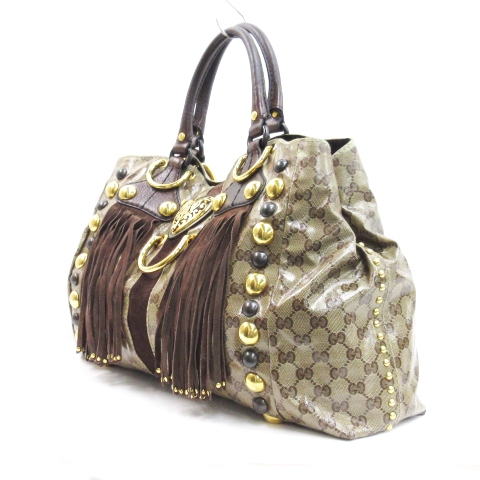 グッチ GUCCI バブーシュカ トート バッグ ゴールド金具 フリンジ 