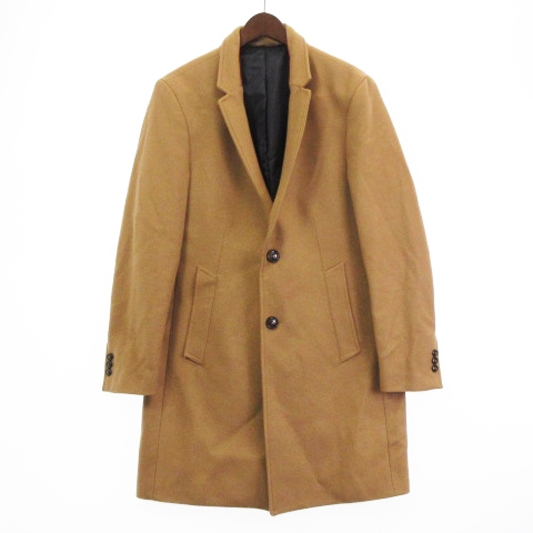 ザラマン ZARA MAN チェスター コート ウール混 茶系 ブラウン系 S 