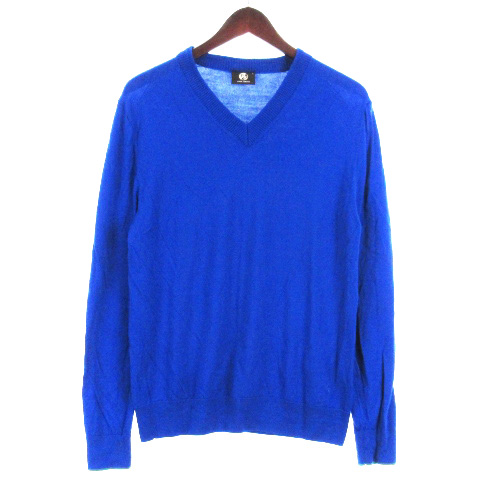 Paul Smith 毛100% 青Vネックセーター Paul Smith 毛100% 青Vネックセーター