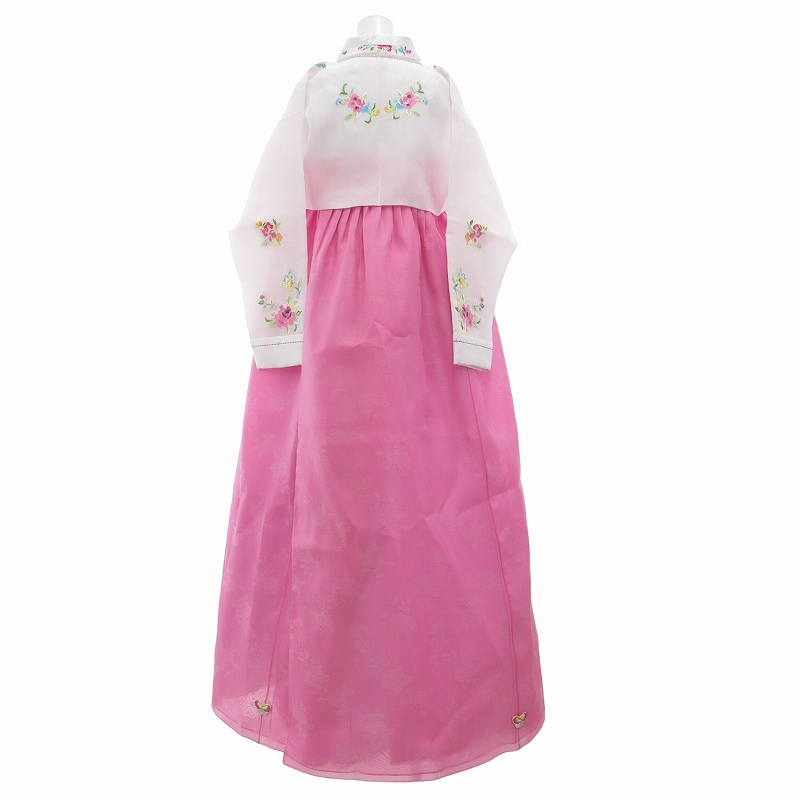 新品☆チマチョゴリ韓服薄ピンク×花柄