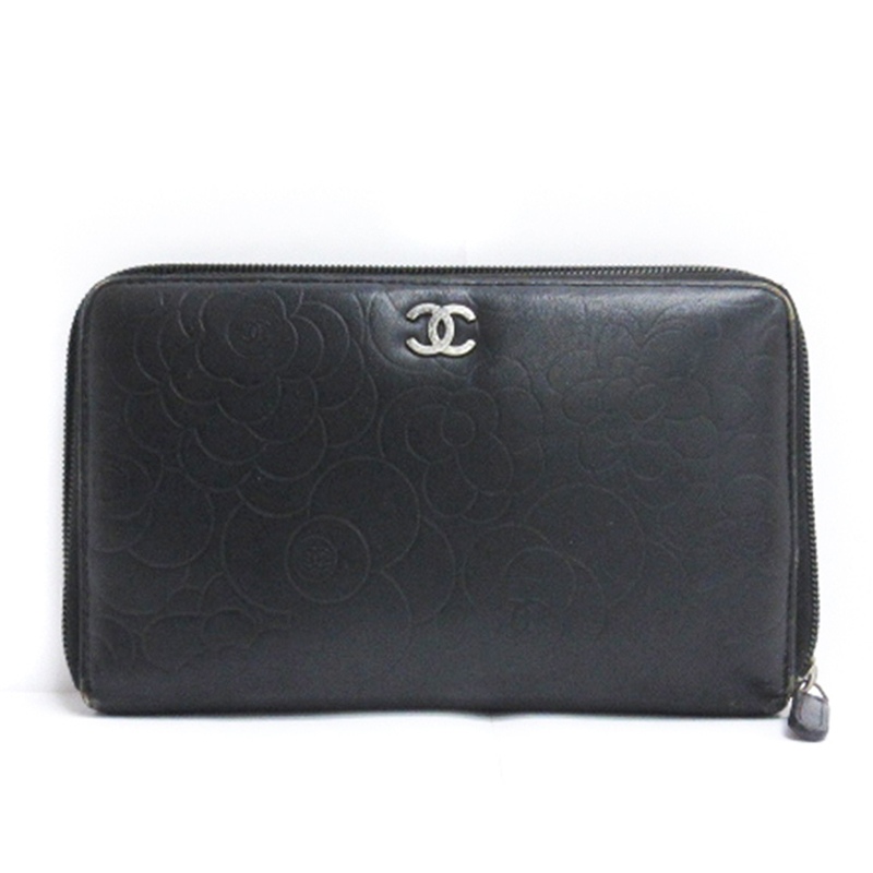 シャネル CHANEL カメリア ココマーク オーガナイザー 長財布 ラウンド 