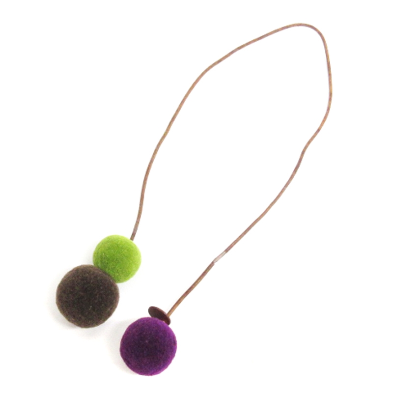 エルメス HERMES ポンポン バックチャーム ブラウン パープル グリーン  