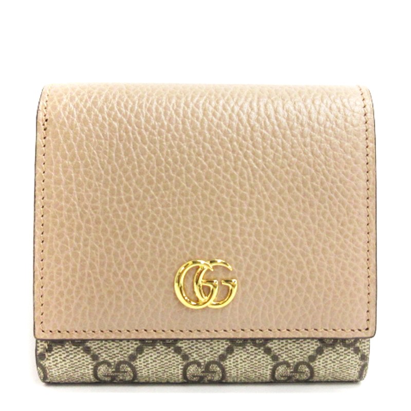 未使用品 グッチ GUCCI GGマーモント ダブルG ミディアム ウォレット 