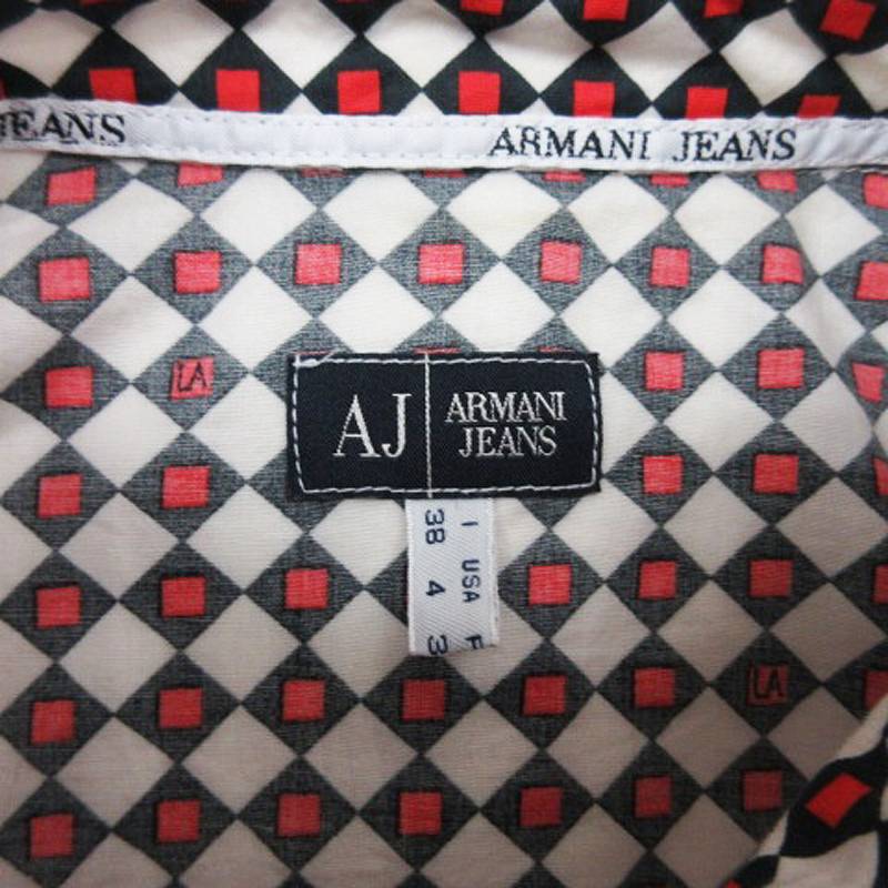 アルマーニ ジーンズ ARMANI JEANS 総柄 シャツ 長袖 ストレッチ 38 