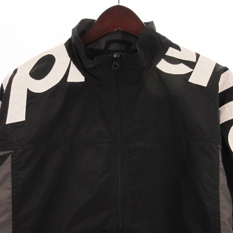 黒L Supreme ショルダートラックロゴジャケット（☆ 19AW SUPREME 