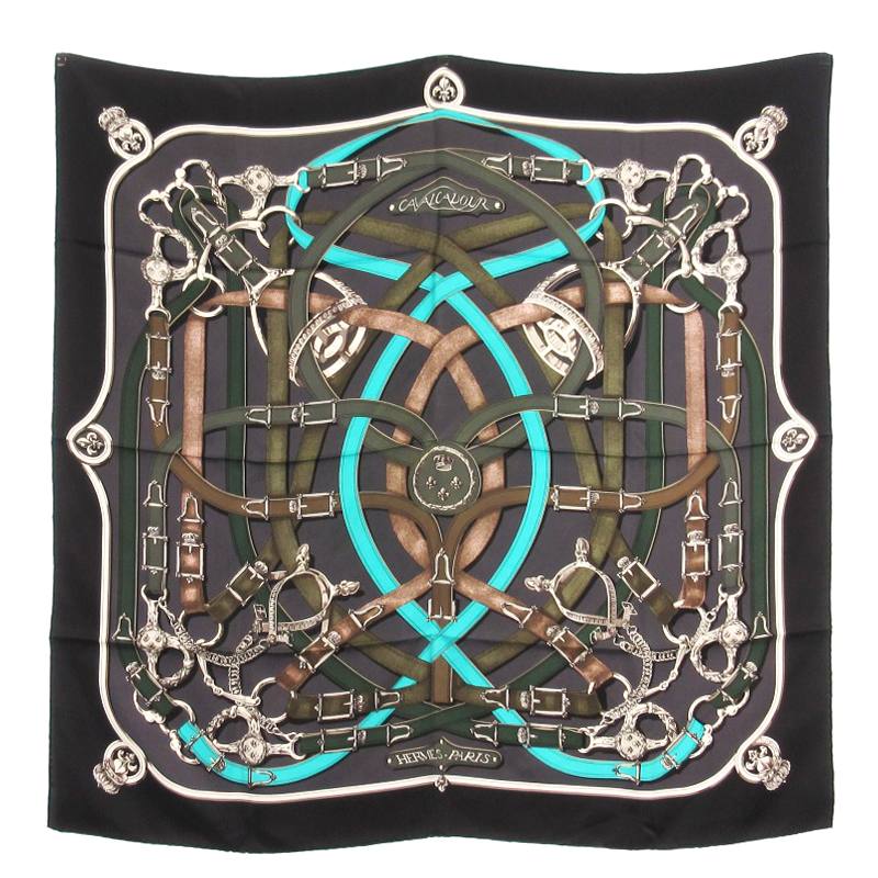 エルメス カレ90 スカーフ カヴァルカドゥール CAVALCADOUR シルク