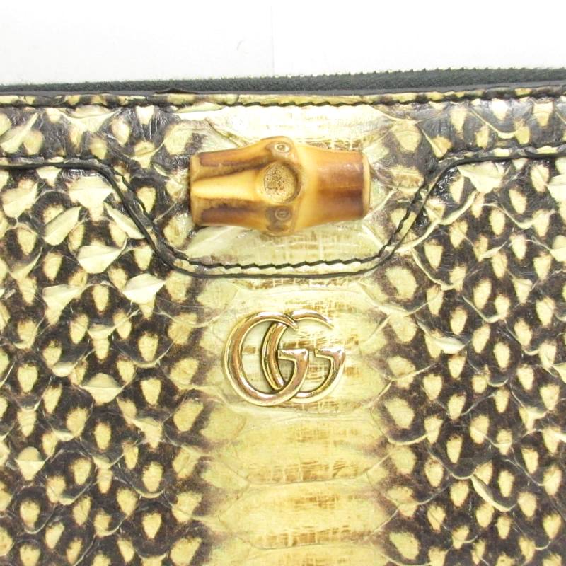 グッチ GUCCI ダイアナ バンブー パイソン ジップアラウンドウォレット 