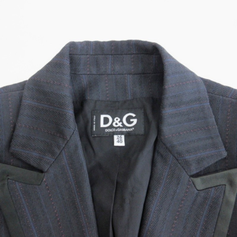 DOLCE & GABBANA ストライプ テーラードジャケット40 イタリア製 DOLCE