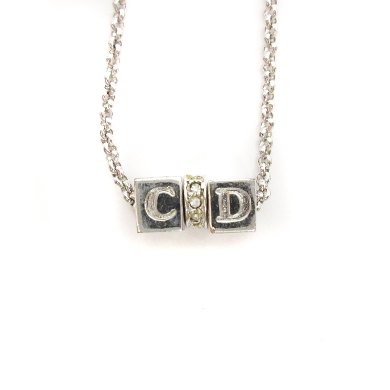 クリスチャンディオール Christian Dior キューブ CDロゴ ネックレス