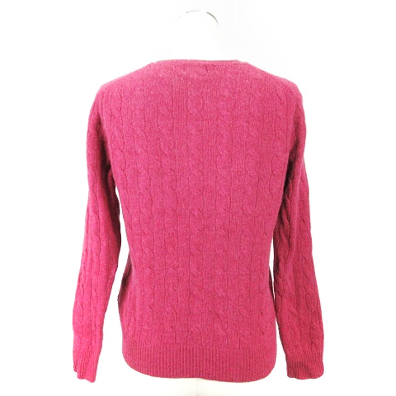 ラルフローレン ピンク ニット ポロ・ラルフ・ローレン ケーブル編み