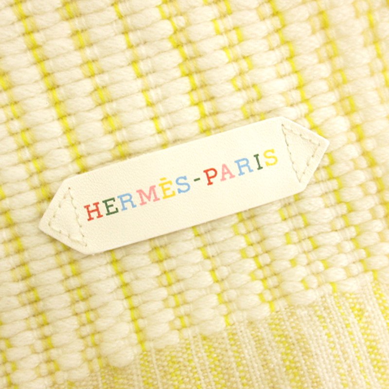HERMES エルメス カシミヤ100％ マフラー イエロー エルメス カシミア