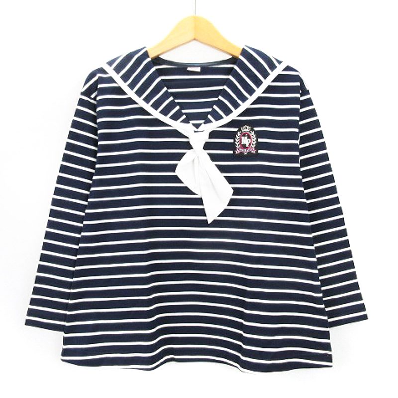 メゾピアノ mezzo piano ボーダー セーラー カットソー 長袖 キッズ  