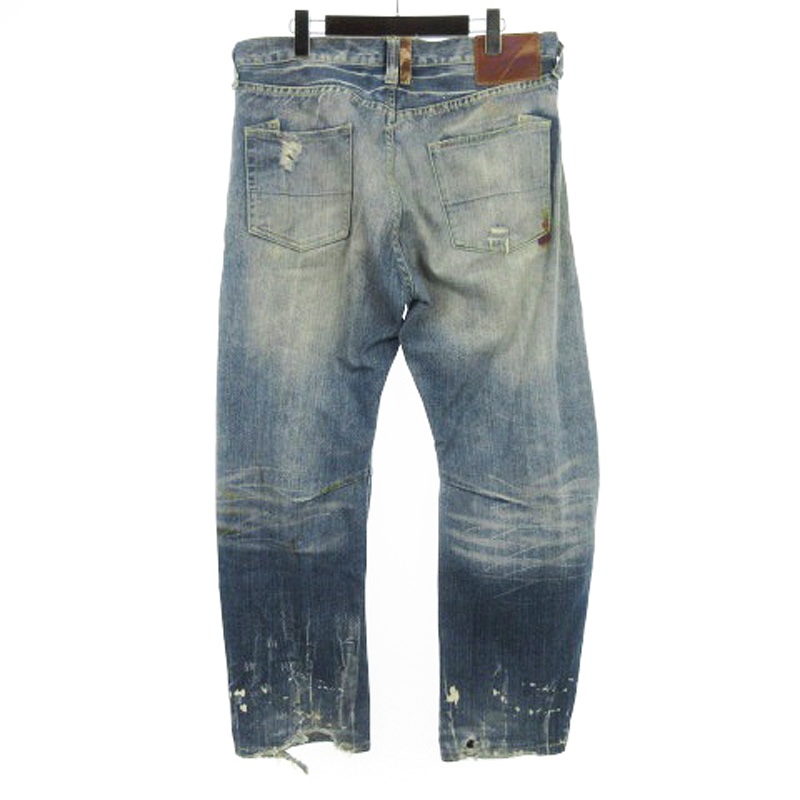 Prps ピーアールピーエス 紫製品 デニム パンツ w34 Prps】 ピーアールピーエス 紫製品 デニムパンツ ダメージペイント加工
