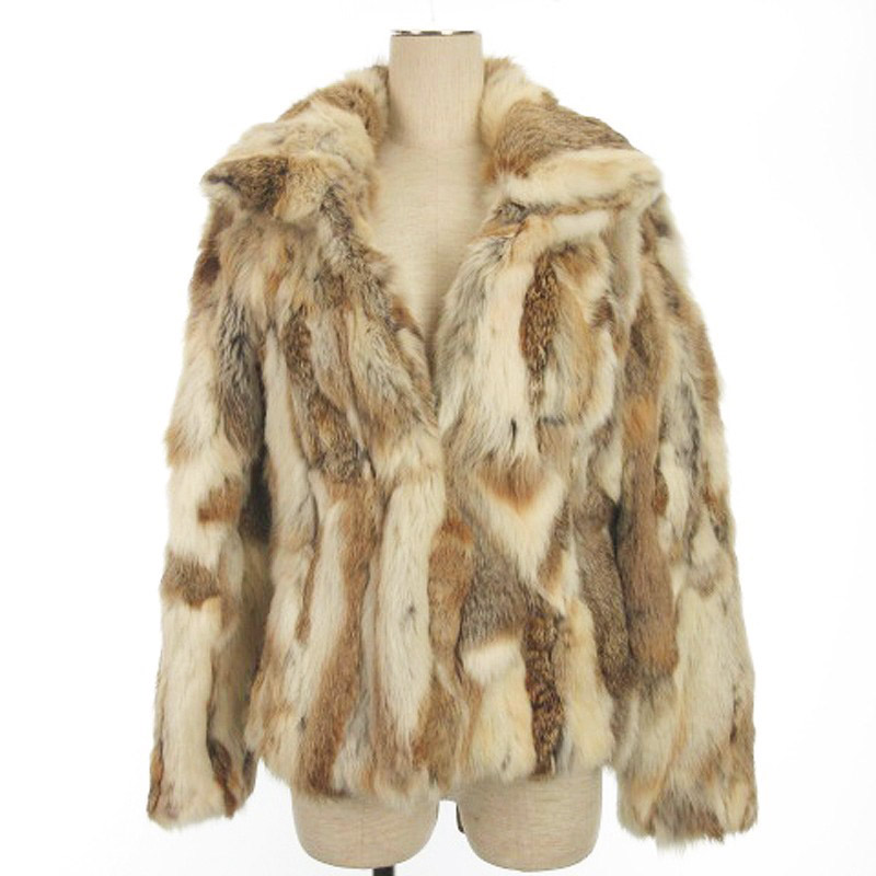 ファージャケットラビットべージュ - 毛皮・ファーコート 