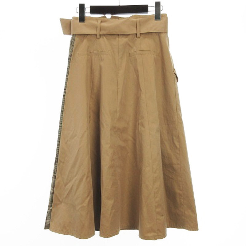 マイストラーダ Mystrada プリーツ トレンチ スカート 切替 ミモレ丈  