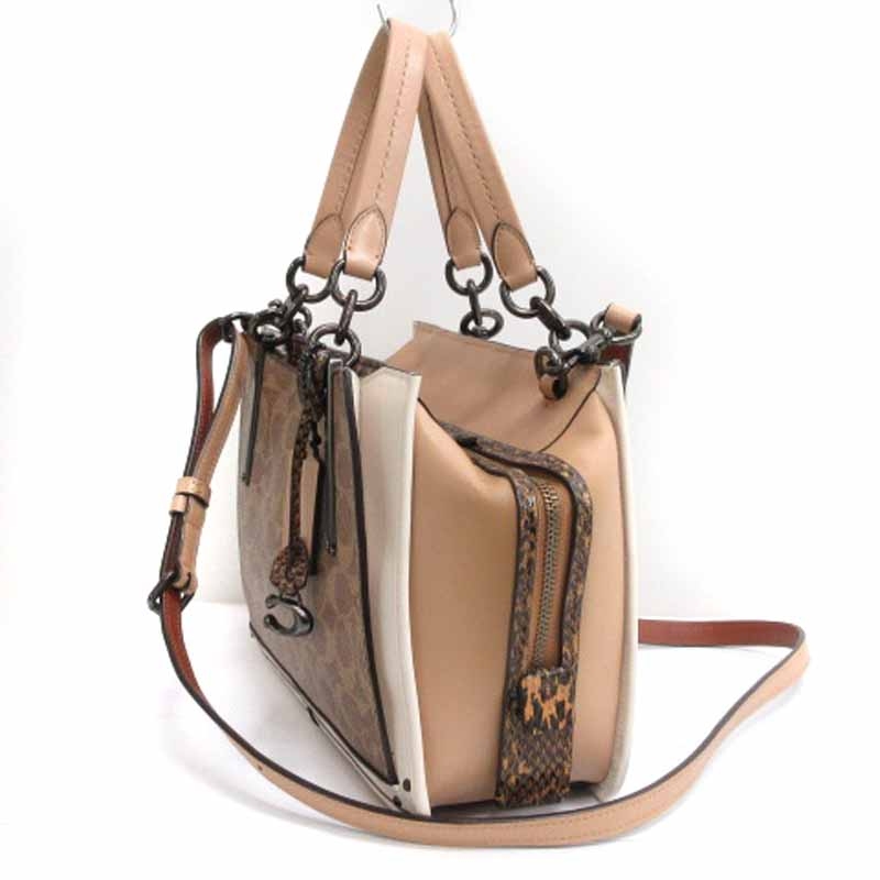 コーチ COACH ドリーマー スネークスキン シグネチャー 2WAY トート