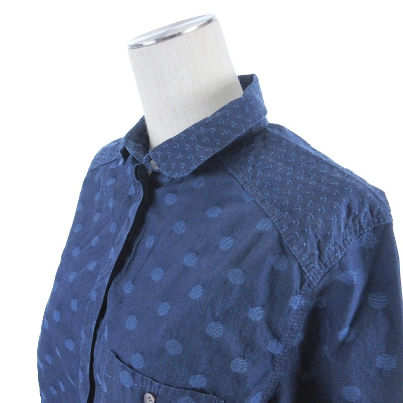 ポールスミス PAUL SMITH シャツ 長袖 ドット柄 ブルー 38 ポールスミス PAUL SMITH シャツ 長袖 ドット柄 ブルー 38
