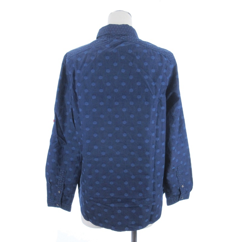 ポールスミス PAUL SMITH シャツ 長袖 ドット柄 ブルー 38 ポールスミス PAUL SMITH シャツ 長袖 ドット柄 ブルー 38