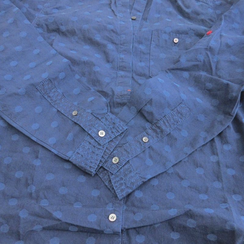 ポールスミス PAUL SMITH シャツ 長袖 ドット柄 ブルー 38 ポールスミス PAUL SMITH シャツ 長袖 ドット柄 ブルー 38