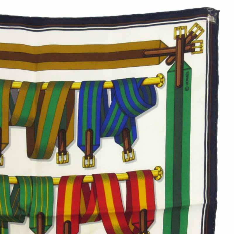 エルメス HERMES プチカレ 40 スカーフ サスペンダー柄 イタリア製