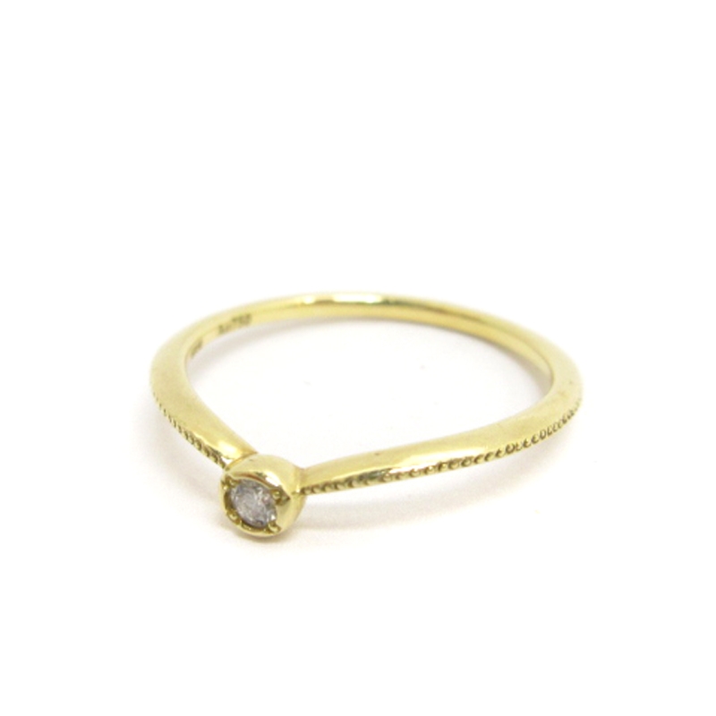 アーカー AHKAH ピンキーリング 指輪 K18 ダイヤモンド 0.02ct 