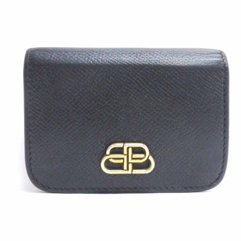 BALENCIAGA 三つ折り財布 BBロゴ バレンシアガ BALENCIAGA BBロゴ プレート 三つ折り財布 コンパクト
