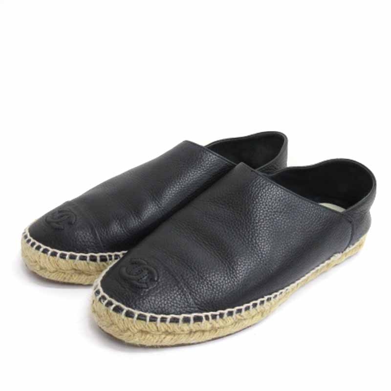 シャネル CHANEL エスパドリーユ スリッポン シューズ ココマーク  