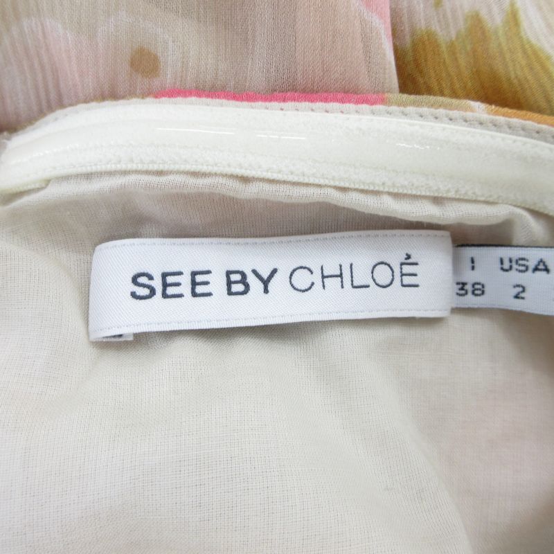 シーバイクロエ SEE BY CHLOE ベアトップワンピース ひざ丈 絹