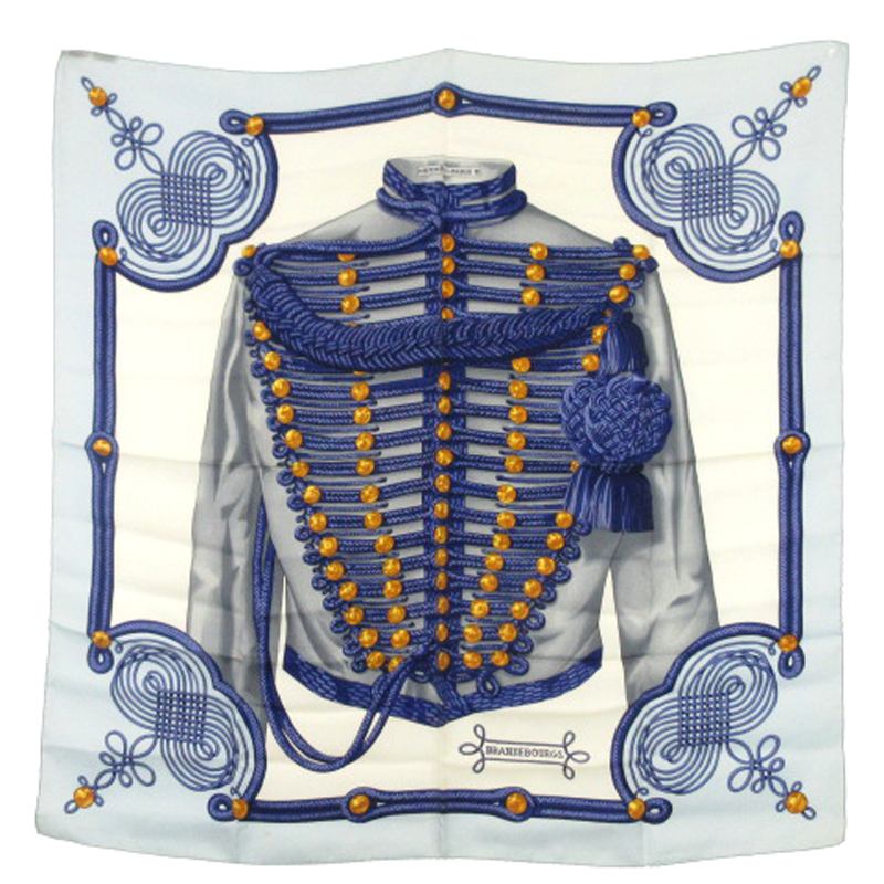エルメス スカーフ 90cm 「ブランデンブルグ」柄 エルメス HERMES BRANDEBOURGS ブランデンブルク カレ90