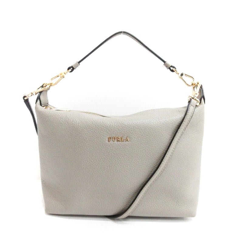 フルラ FURLA 3WAY ショルダー ハンド クラッチ バッグ グレー 240826E 