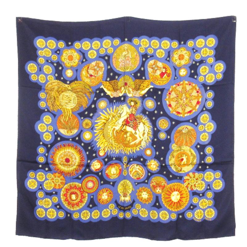 エルメス HERMES LE Roy SOLEIL 太陽王 カレ 90 スカーフ シルク