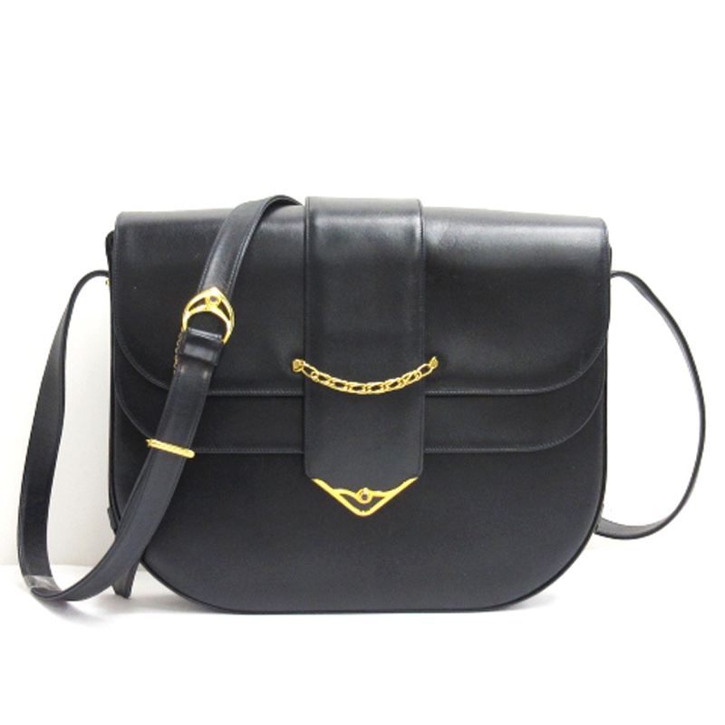 Cartier 黒のショルダーバッグ ゴールド金具