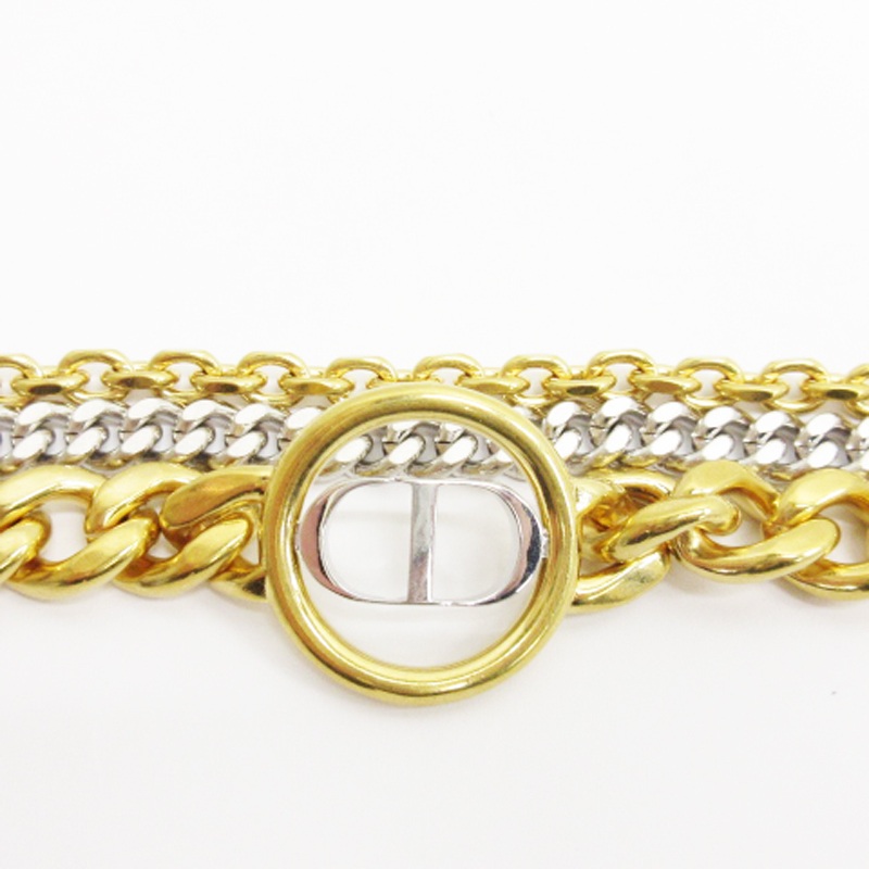 未使用品 ディオール Dior タグ付き CDロゴ ブレスレット 3連チェーン 