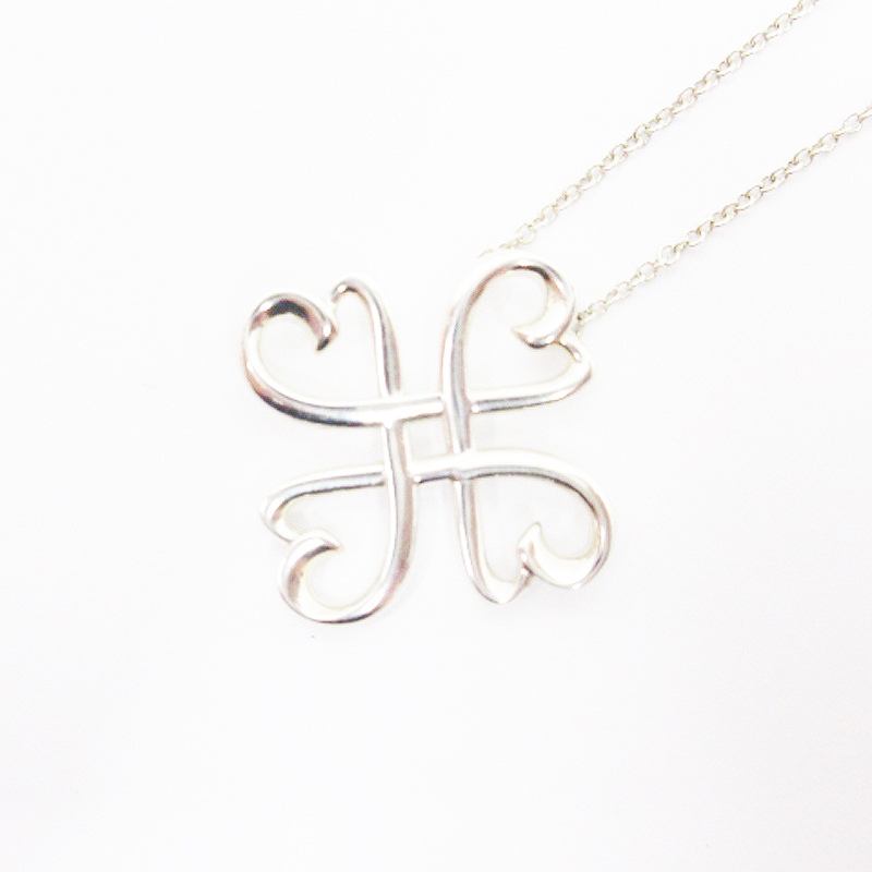 【未使用に近い】ティファニー　クローバー　ネックレス　ラビングハート　シルバー TIFFANY&Co.（ティファニー） ネックレス ラビング ハート ペンダント