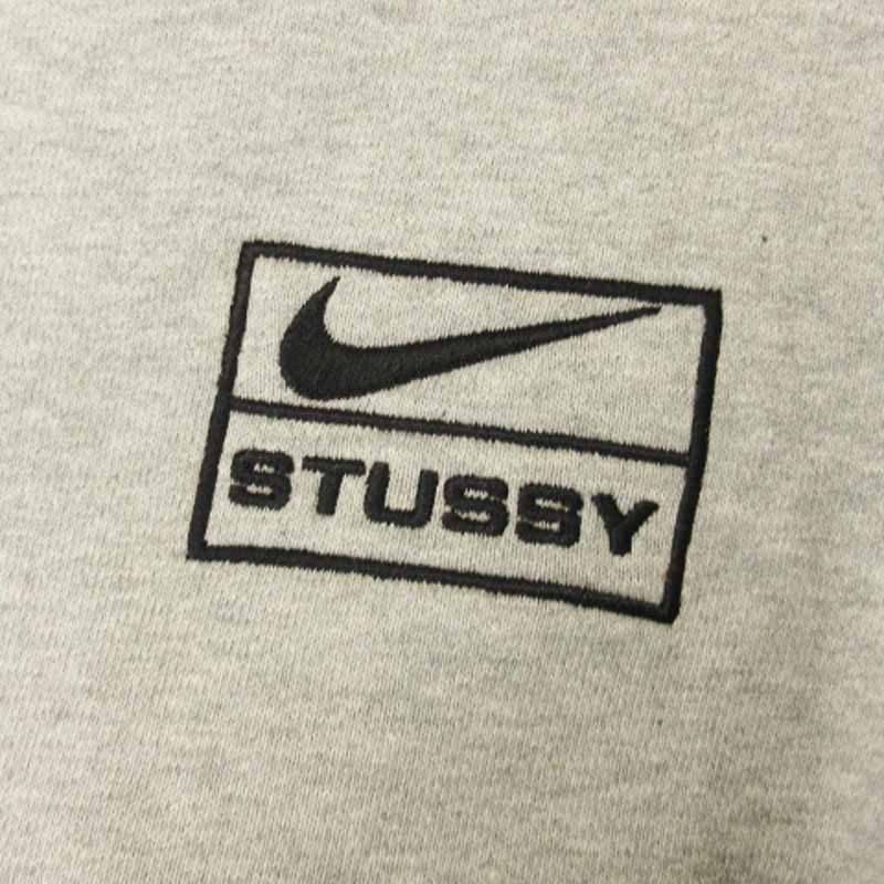 ナイキ NIKE × Stussy ロゴ トレーナー スウェット 裏起毛 グレー L