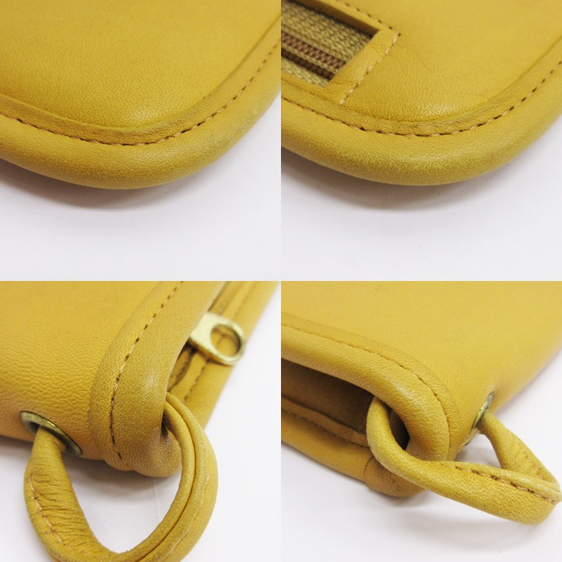 美品 オールドコーチ　ポーチ　イエロー系 美品 オールドコーチ ポーチ イエロー系