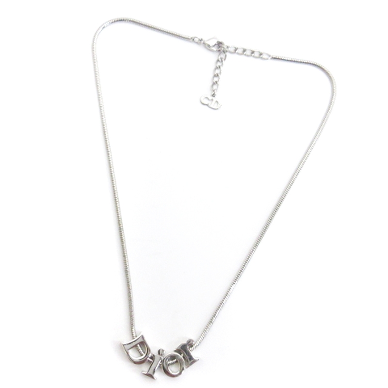 クリスチャンディオール Christian Dior ロゴ ネックレス シルバー